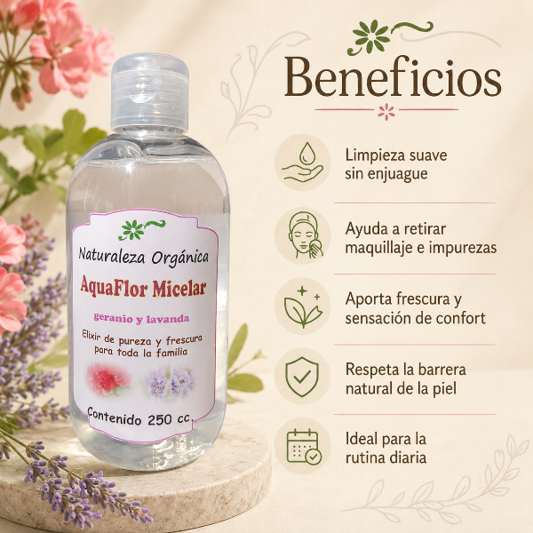 Producto - Agua Micelar AquaFlor - Limpieza Suave y Natural para tu Piel - 1