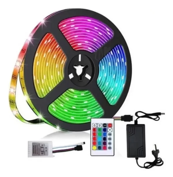Producto - Tira Led 5050 Rgb 5m Con Fuente Y Control Remoto