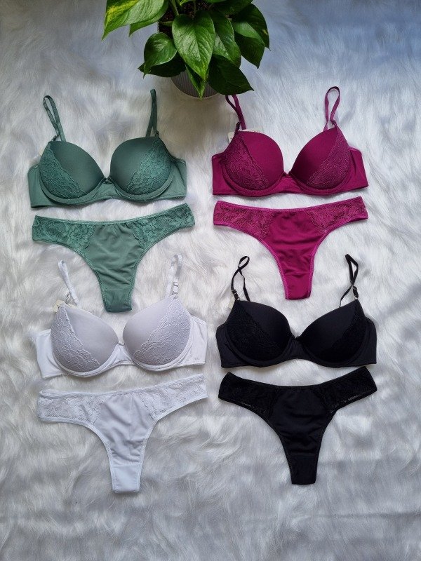 Producto - Conjuntos Armados de Lycra y Encaje Aro Soft, calidad prem (Pack por 12)art 4120