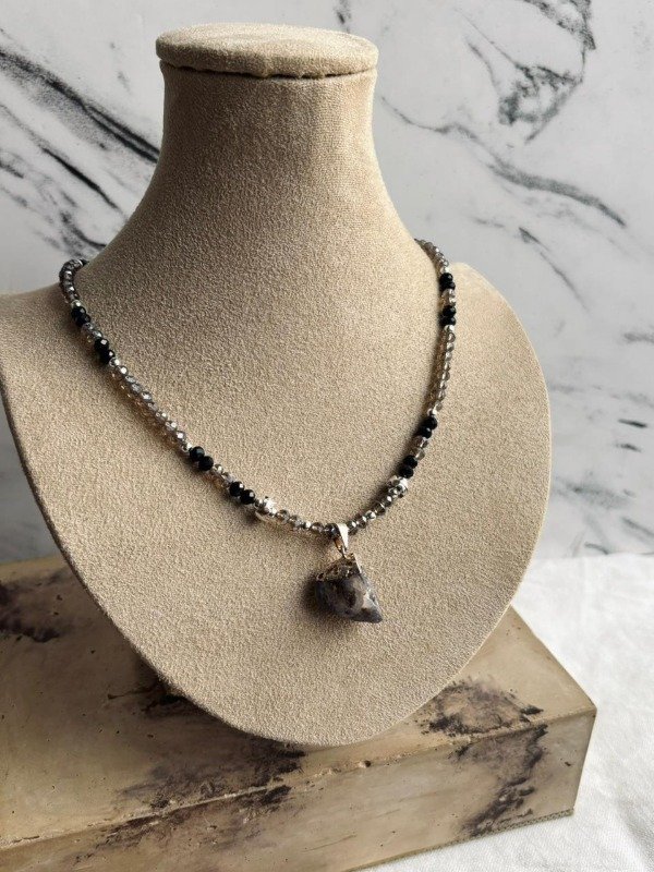 Producto - COLLAR CUEVA DE ÁGATA GRIS