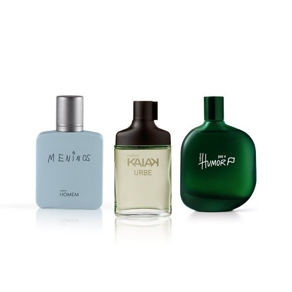 Producto - Kit eau de toilette 25ml masculinas: Meninos + Paz e Humor + Kaiak Urbe
