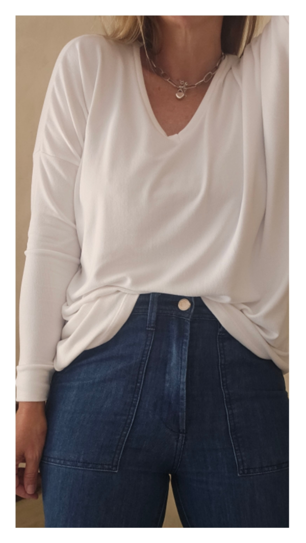 Producto - Sweater tokio blanco lanilla brush MEGA SUAVE