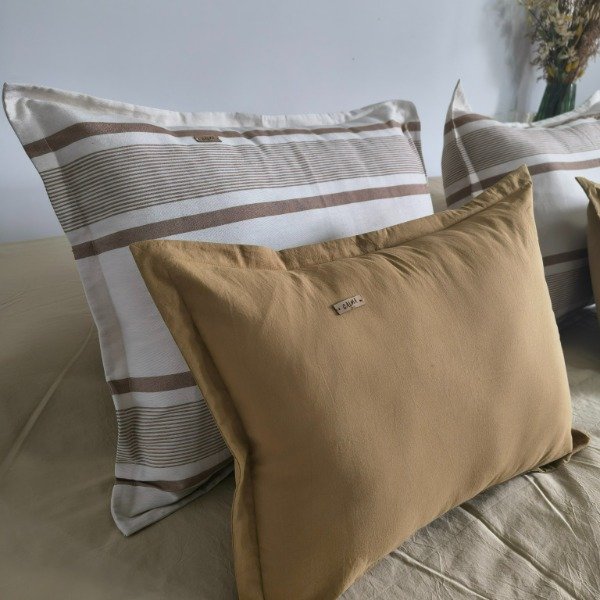 Producto - Combo x4 Almohadones - 50x60 Crudo con Tonos Beige + 40x50 Kaqui - Tela Tusor - 1