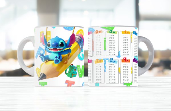 Producto - TAZAS PERSONAJES CON TABLAS DE MULTIPLICAR VIII