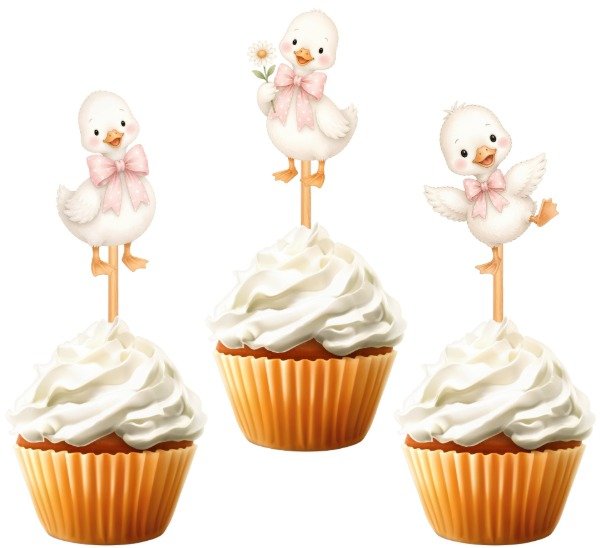 Producto - TOPPER CUPCAKE PATITO FORMA X 10