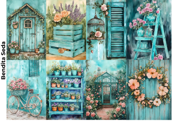 Producto - Bendita Seda 016 Garden (decoupage)