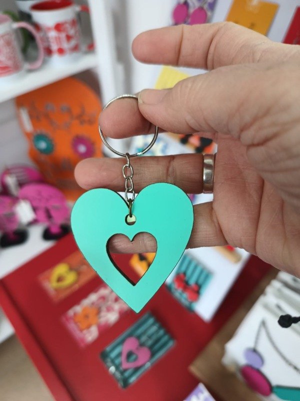 Producto - Llavero Corazón calado / Verde Aqua - 1