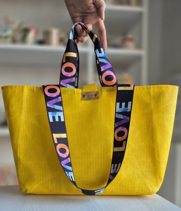 Producto - Bolso Chico Amarillo/Flores