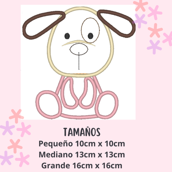 Producto - Matriz de Bordado - Perrita Catalina Sentadas - Estilo Aplique - 1