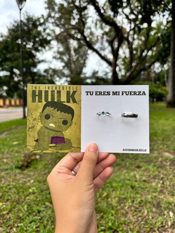 Producto - Anillos Hulk - tú eres mi fuerza