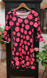 Producto - SOBREVESTIDO NEGRO LUNAR FUCSIA TS