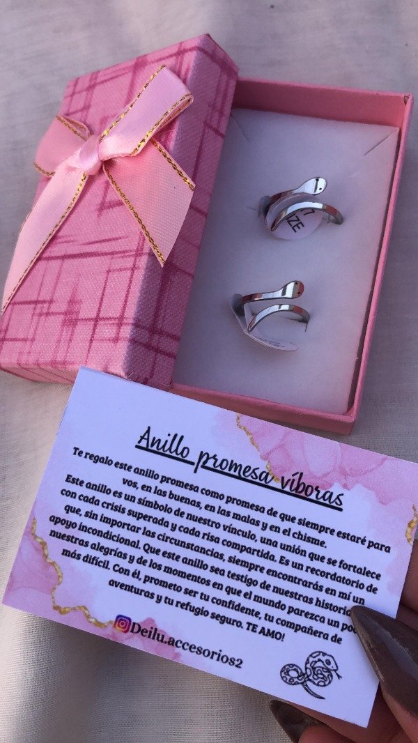 Producto - Anillos promesa viboras plateado