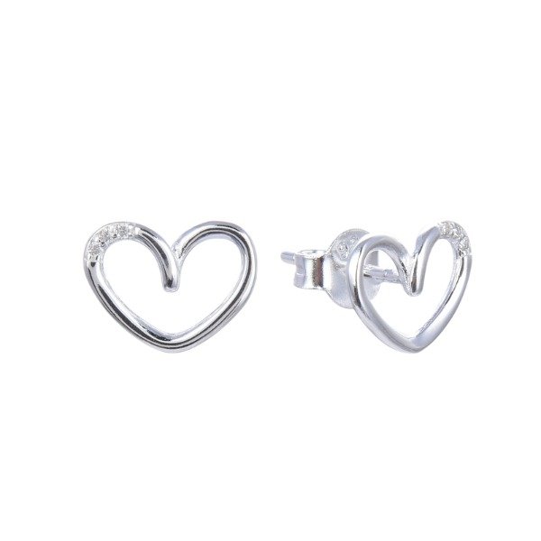 Producto - Aro corazon calado 3 piedritas