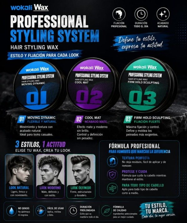 Producto - Wokali Wax Professional Styling System Cera para Cabello