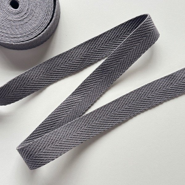 Producto - Cinta sarga de algodón Gris 5,25 mts pase 4