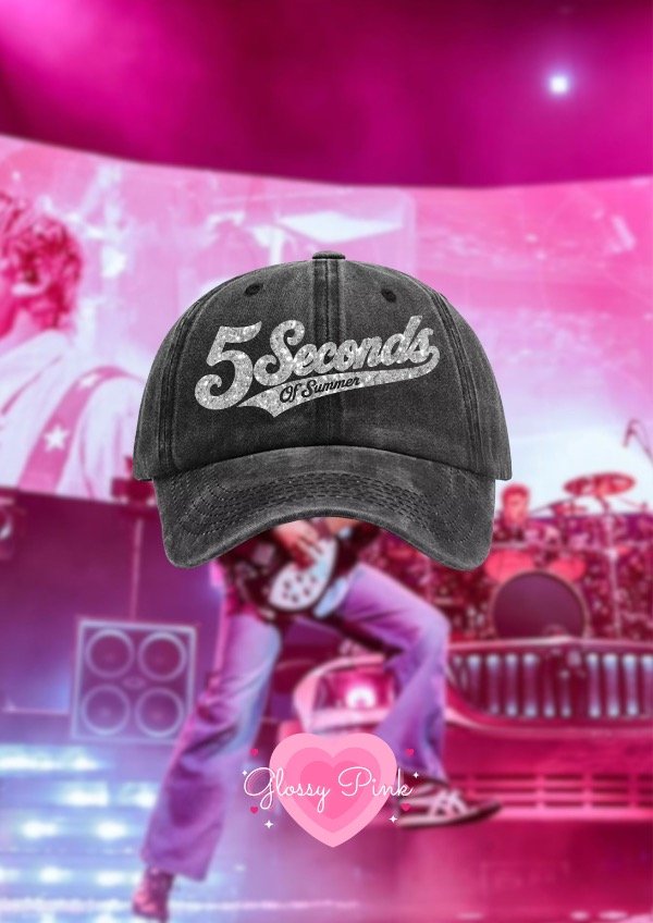 Producto - Gorra vintage negra 5SOS - VINILO TEXTIL GLITTER