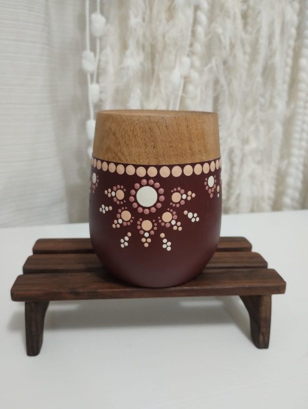 Producto - Mate bordó mandala