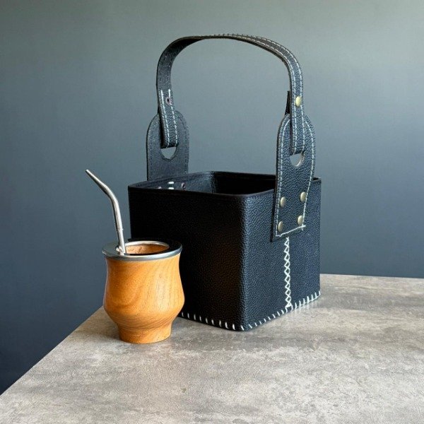 Producto - Combo 24 Camionero de Algarrobo con bombilla y Matera Eco