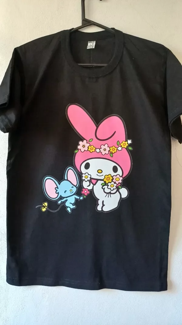 Producto - Remera Algodón My Melody Negra y Blanca