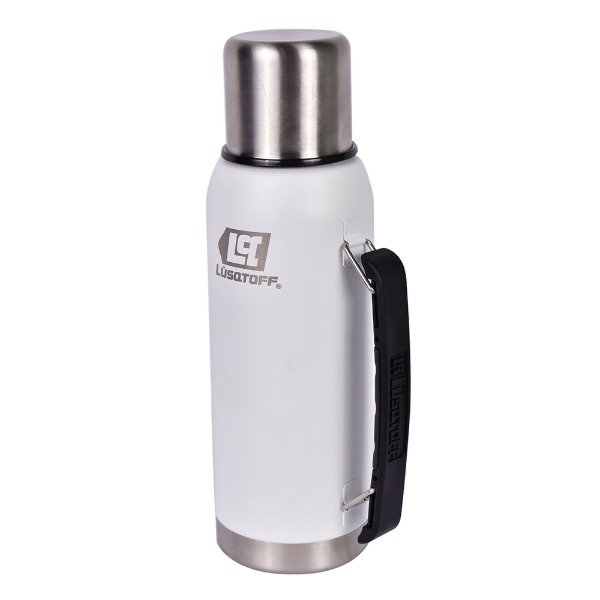 Producto - TERMO 1 L - MANIJA Y PICO CEBADOR - BLANCO