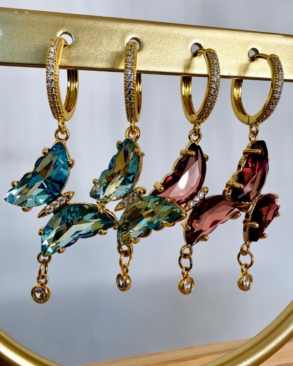 Producto - Aros mariposas moradas