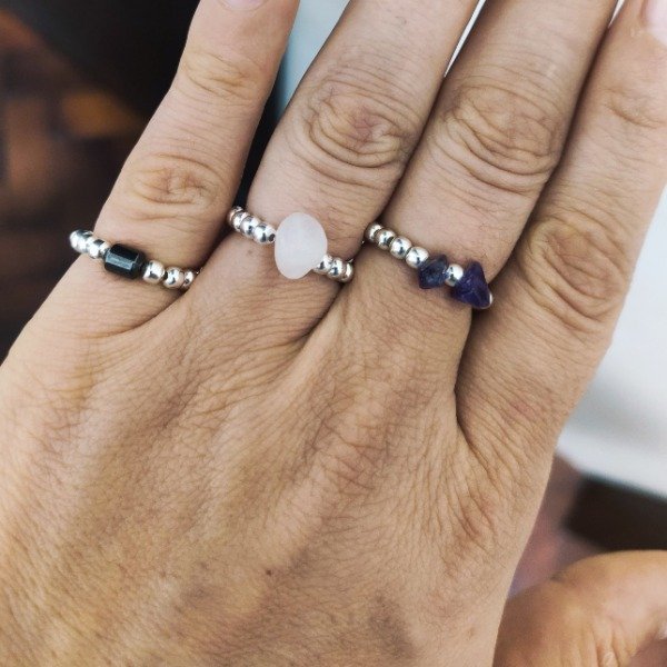 Producto - Anillo elastizado piedra natural (#871)