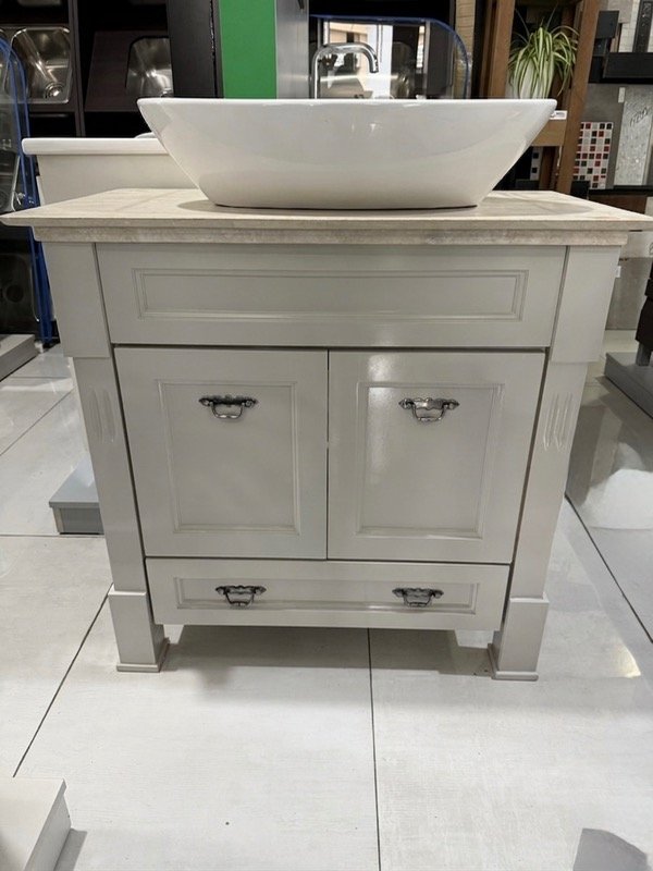 Producto - Vanitory Pompei 80 Gris Brillante