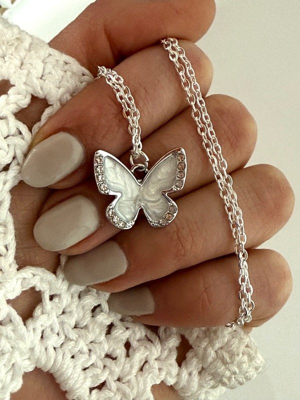 Producto - CB450 Collar mariposa acero blanco 45 cm