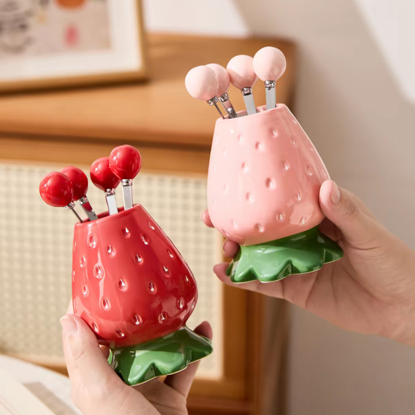 Producto - Set x6 Pinches Tenedor Frutilla