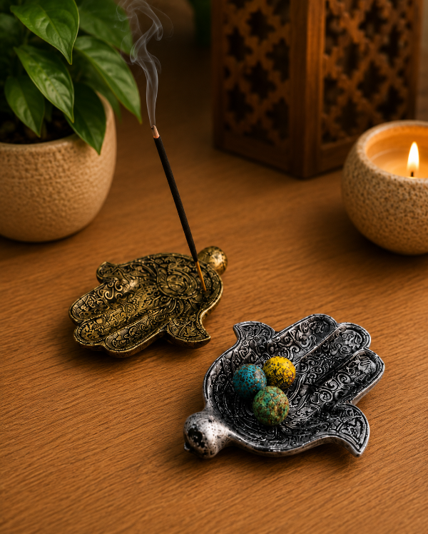 Producto - Porta Sahumerio y Defumador Mano de Hamsa - Protección