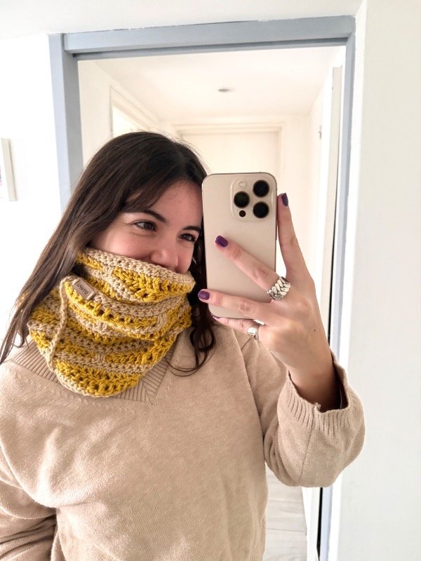 Producto - Cuello infinito Mostaza y beige - 0