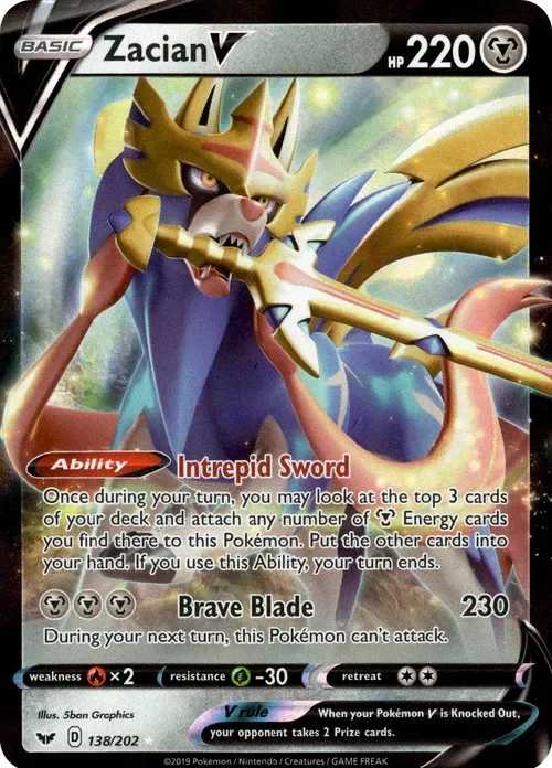 Producto - Zacian V - 138/202 - Sword and Shield - Holo