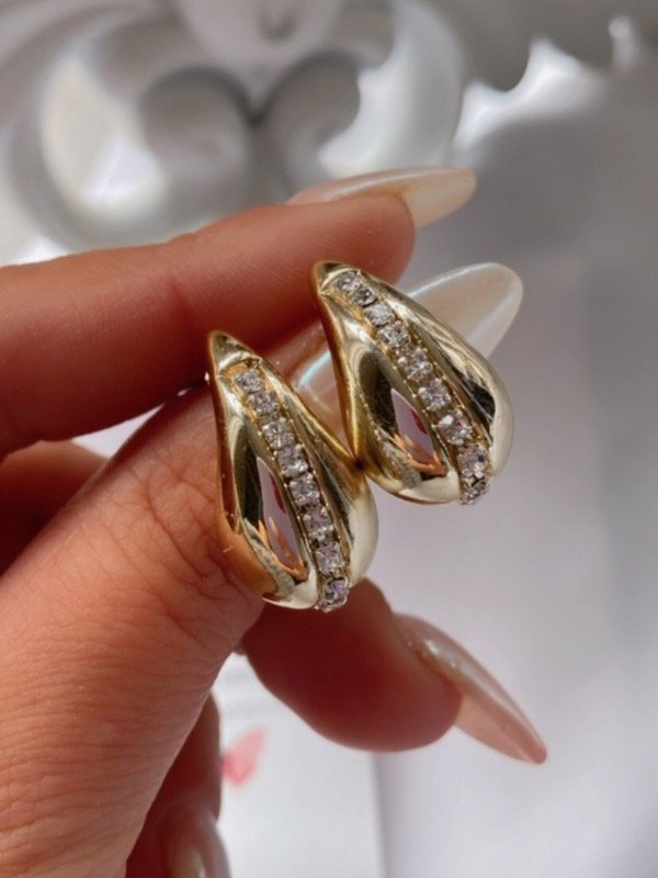 Producto - Gotitas Dorada con Strass Grande