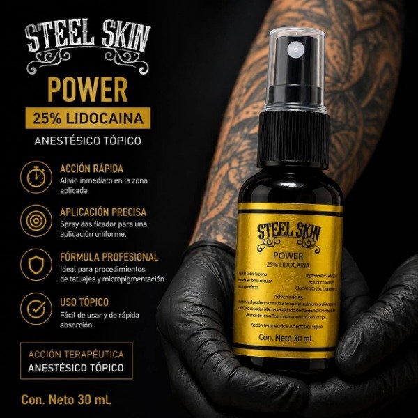 Producto - Spray Anestesia Steel Skin Sin Dolor 30ml - 1