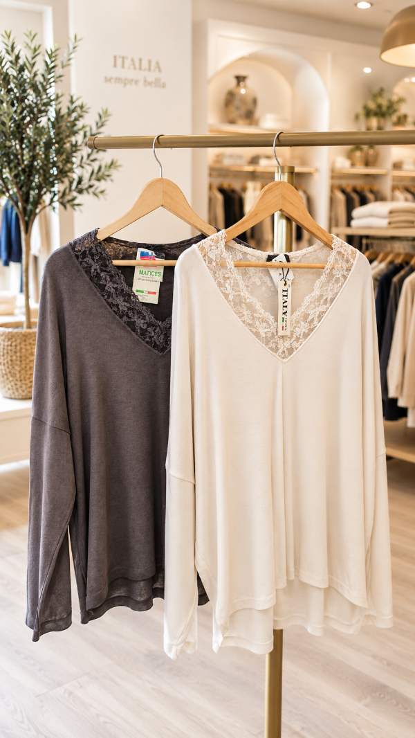 Producto - Blusa Italiana con encaje (de invierno)