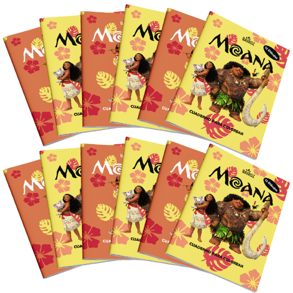Producto - Combo 12 Cuadernos Para Colorear A6 De Moana Kuromi Melody De 12 Dibujos jgo 3