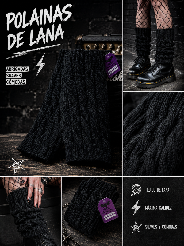 Producto - Polainas tejidas a mano negras