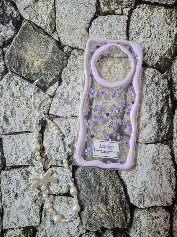 Producto - Funda tpu diseño con holder Xiaomi A3 flores lilas