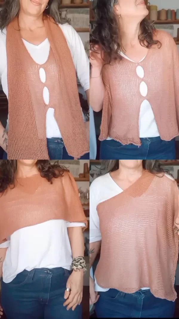 Producto - poncho de hilo reversible + sorpresa (ver más colores)