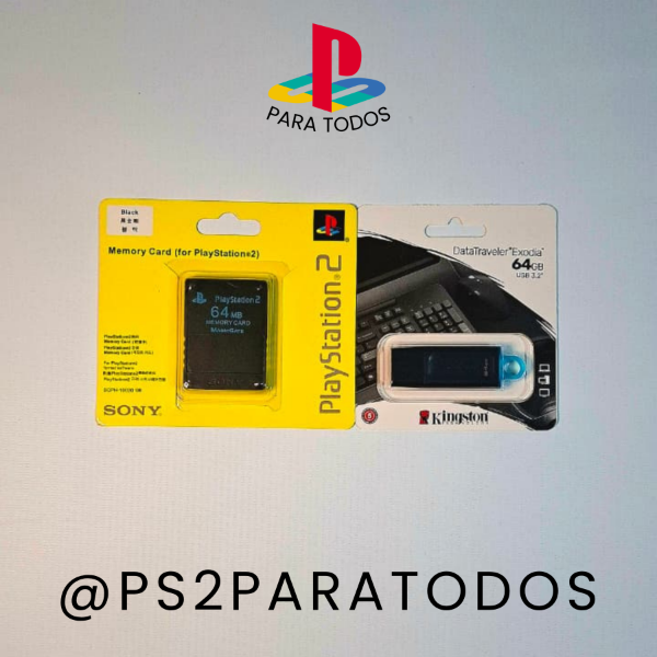 Producto - PS2 - PENDRIVE 64GB + MEMORY CARD 64MB (50 JUEGOS)