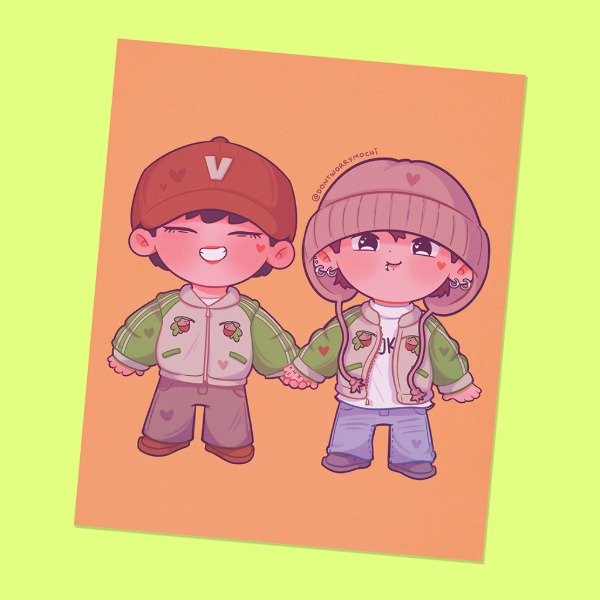 Producto - Taekook chibis! - Postal Grande