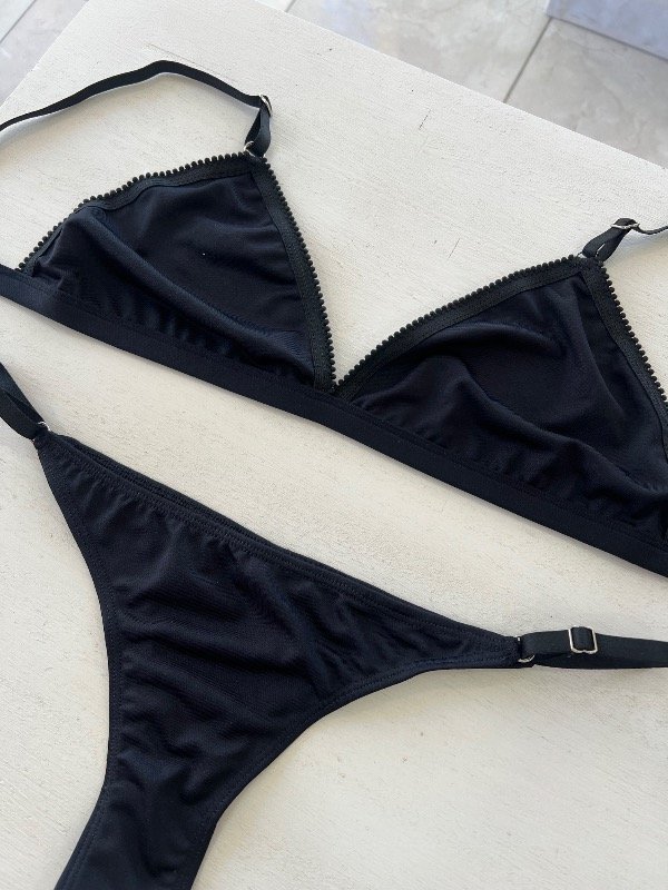 Producto - Conjunto bralette microfibra negro - 1