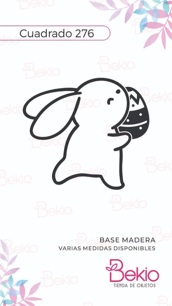Producto - Sello Cuadrado 276 - Conejo de Pascuas