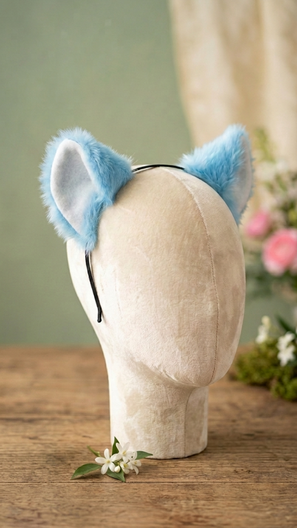 Producto - Vincha de gato neko simple celeste - 0