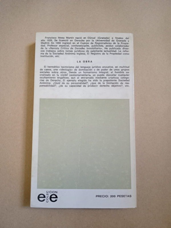 Producto - Ideología del derecho - Francisco Mesa Martín - Gráficas espejo 1978 - 1