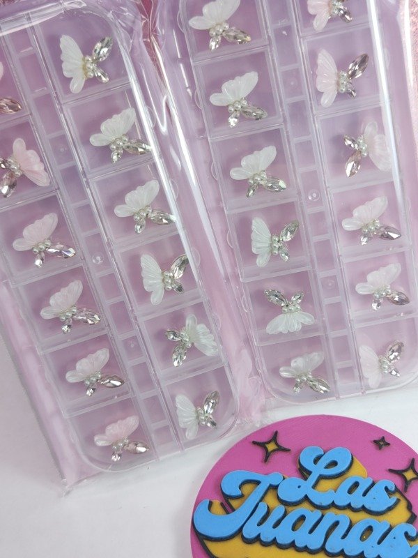 Producto - Box Mariposas de Cristal con perlas x12