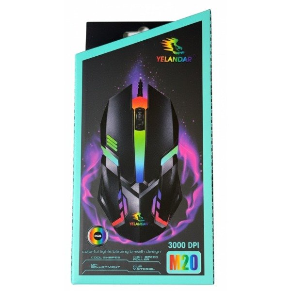 Producto - Mouse Gamer Yelandar M20 RGB - 3000 DPI, 7 Botones Programables, Ergonómico