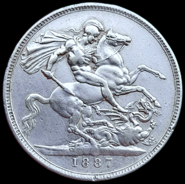 Producto - Reino Unido 1 Crown 1887 Reina Victoria Km#765 VF