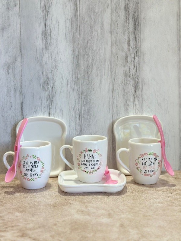 Producto - Minikit N9 Mamá Floral "3 Bombé Blancas + 3 Band. Tostadas + 3 Cucharitas"