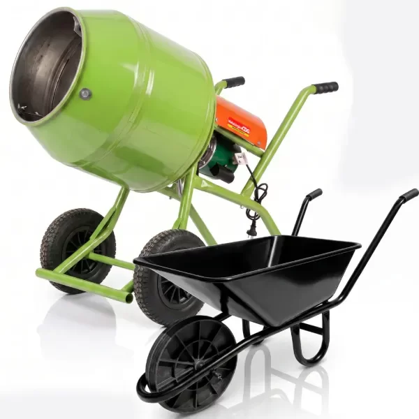 Producto - TROMPO HORMIGONERA 155LT 1HP REF + CARRETILLA ESTAMPADA 75LT - 1